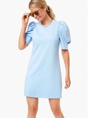 Pomander Place Light Blue Puff-Sleeve Mini Dress